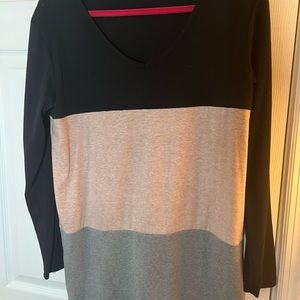 Tri colored tunic sweater